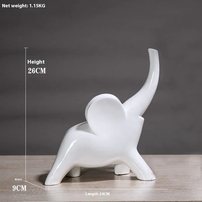 Modern minimalist resin elephant ornament in rose gold or white colour, available in large and small sizes.