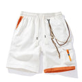 Men's plus size bamboo fibre sports shorts in a loose, high elasticity straight-leg cropped fit