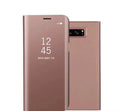 Samsung Galaxy Note20 phone case with card slots and a shiny mirror finish in various colours.