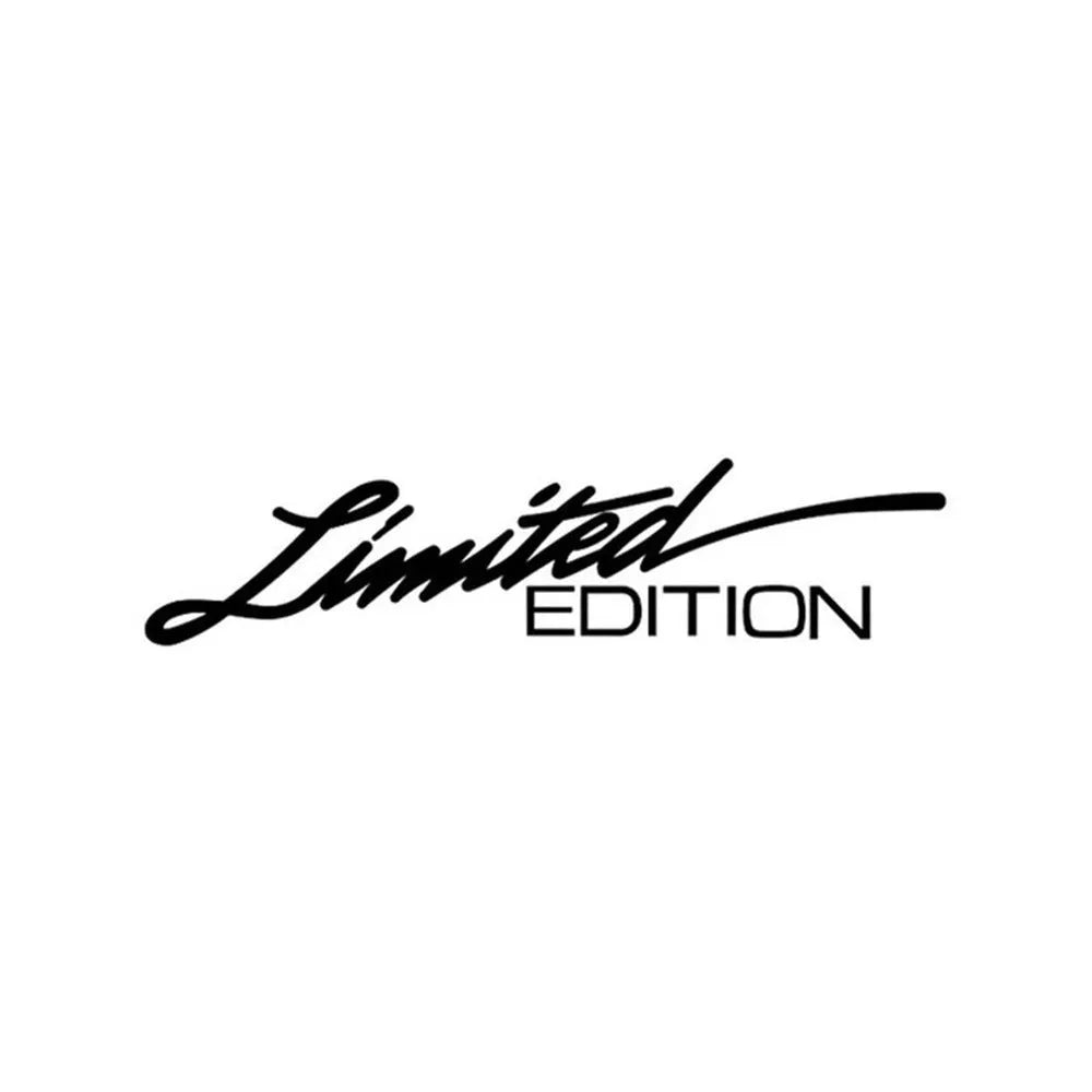 A black, white, and colourful British style reflective plastic bumper sticker, shown at its 16cm by 3.8cm size.