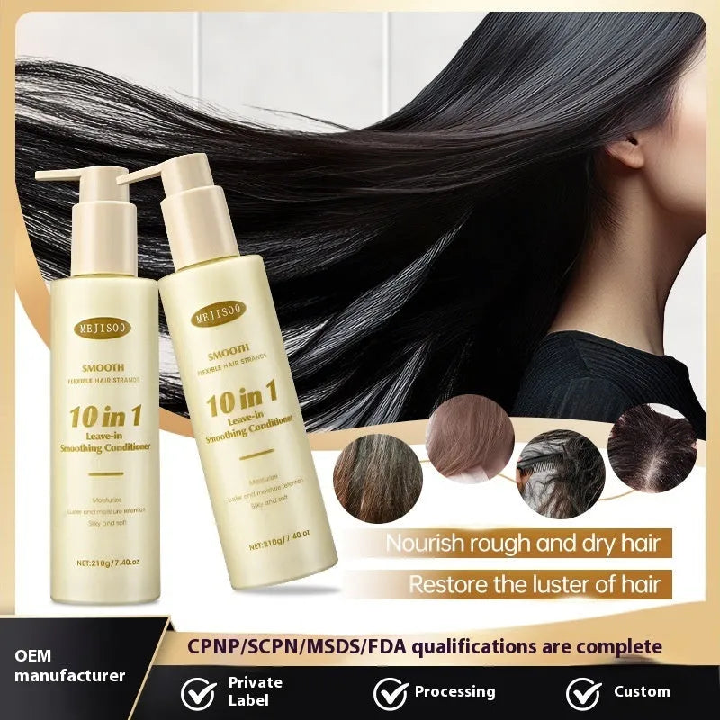 Wash-free 10-in-1 hair conditioner 210g bottle for ladies frizzy hair treatment