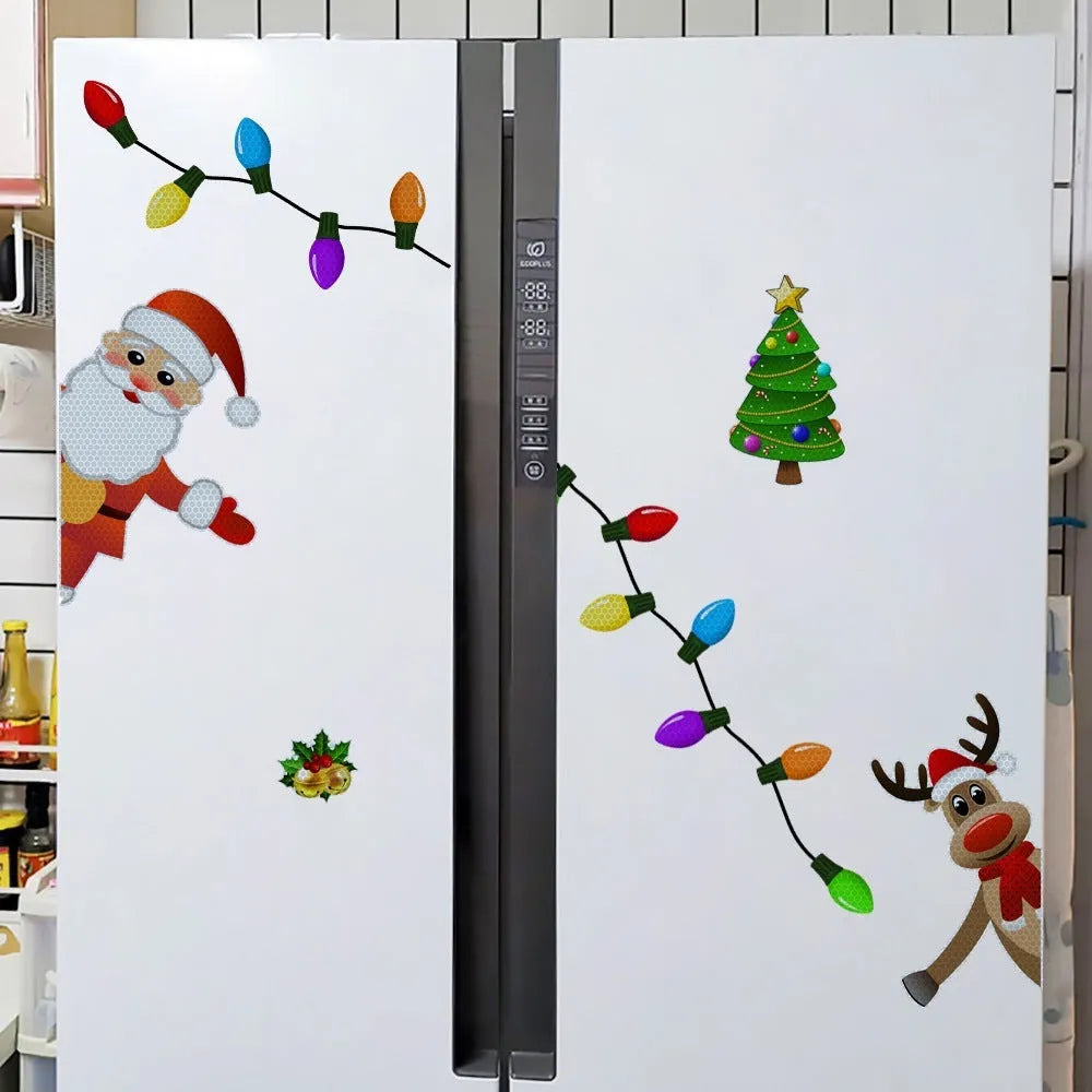 Medium Christmas elk reflective magnetic car sticker in RFM025 colour with cartoon design