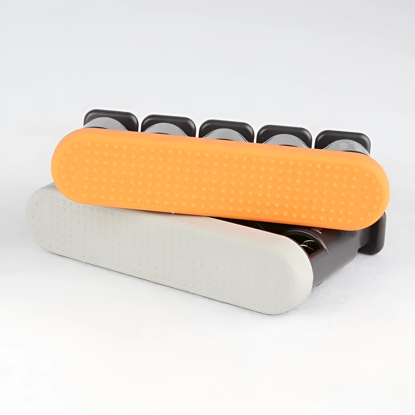 Grey and orange non-slip silicone finger trainer for climbing and musical instrument practice