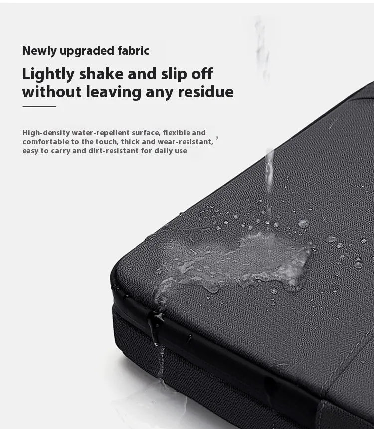 Men's 14-inch laptop shoulder bag in dark gray Oxford fabric with shockproof protection