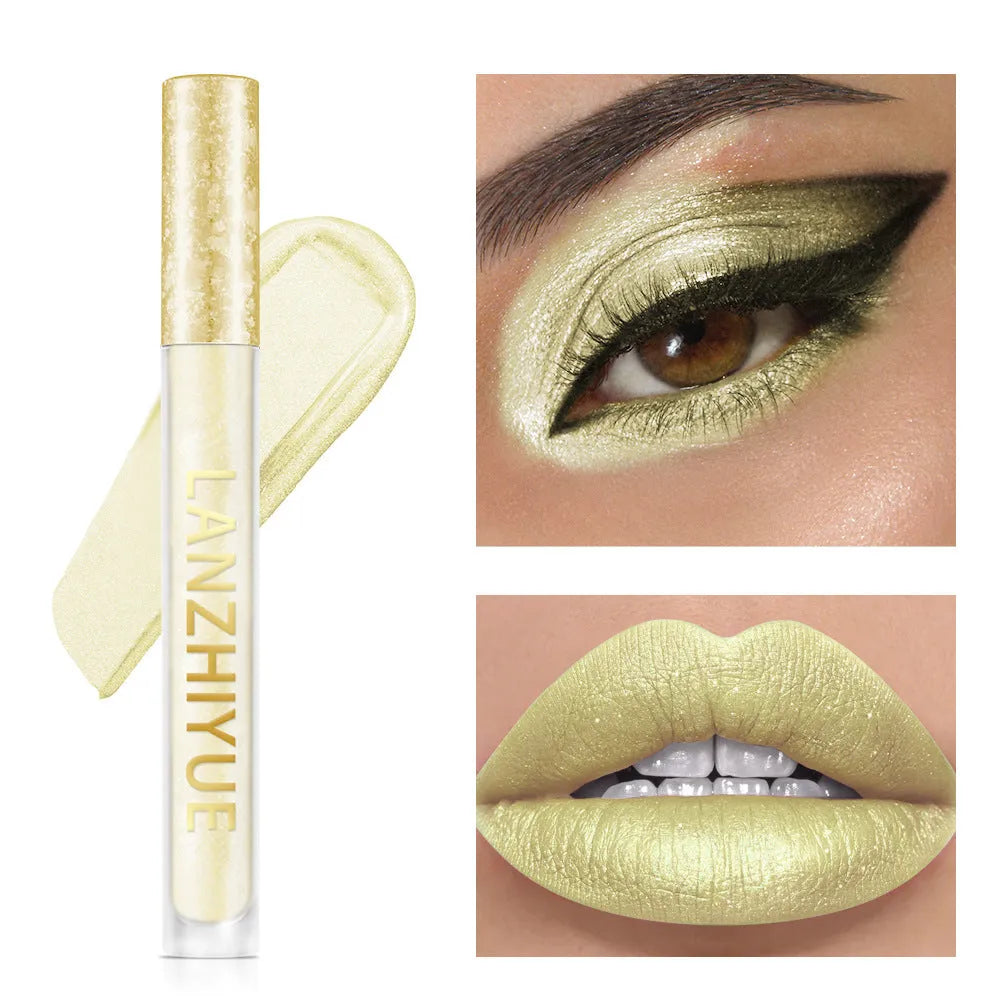 Liquid eye shadow with sequins and pearlescent finish in colourful shades for eye makeup