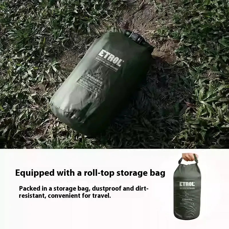Green fleece multifunctional thermal camping sleeping bag wearable cloak for 1 person outdoor use