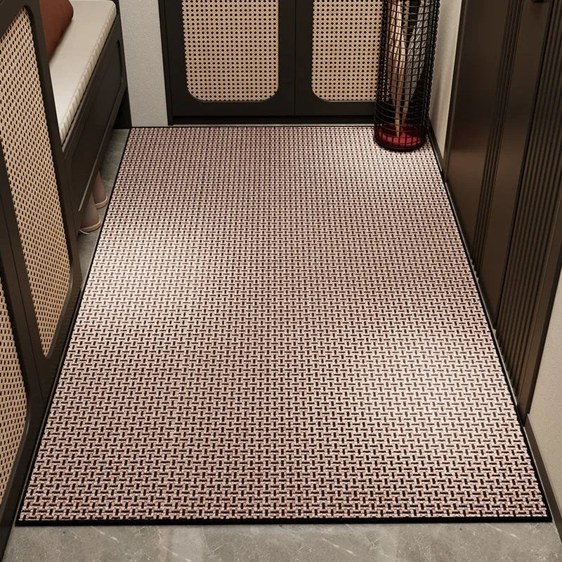 Linen floor mat 60x90cm solid colour doormat interlocking gray option for entrance