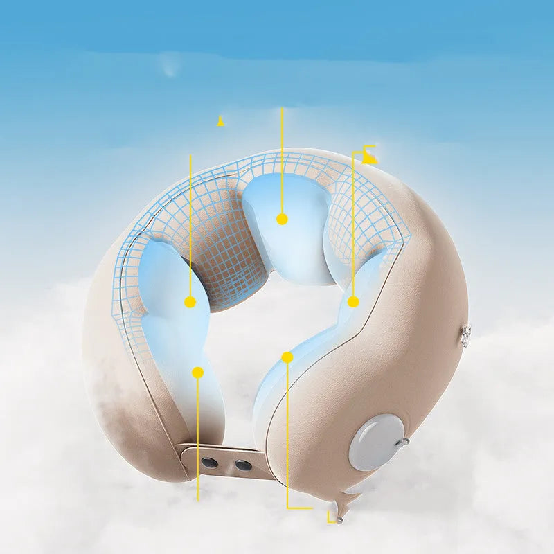 Cartoon cloud bubble design U-shaped travel neck pillow in air packaging
