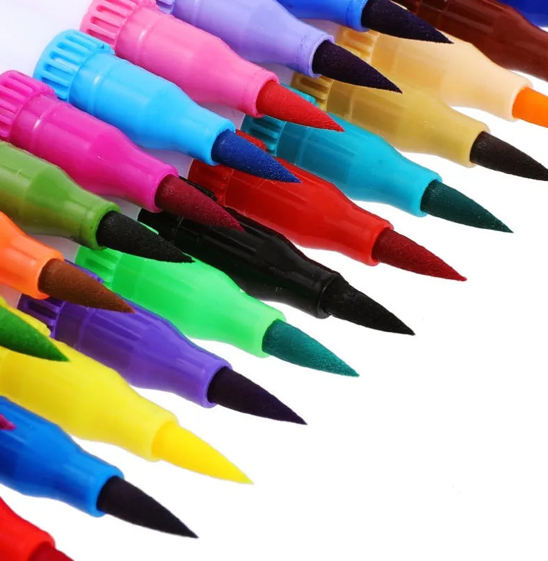 Set of watercolour pens in a case, available in 48, 60, 72, or 100 colour options for artists and crafters.