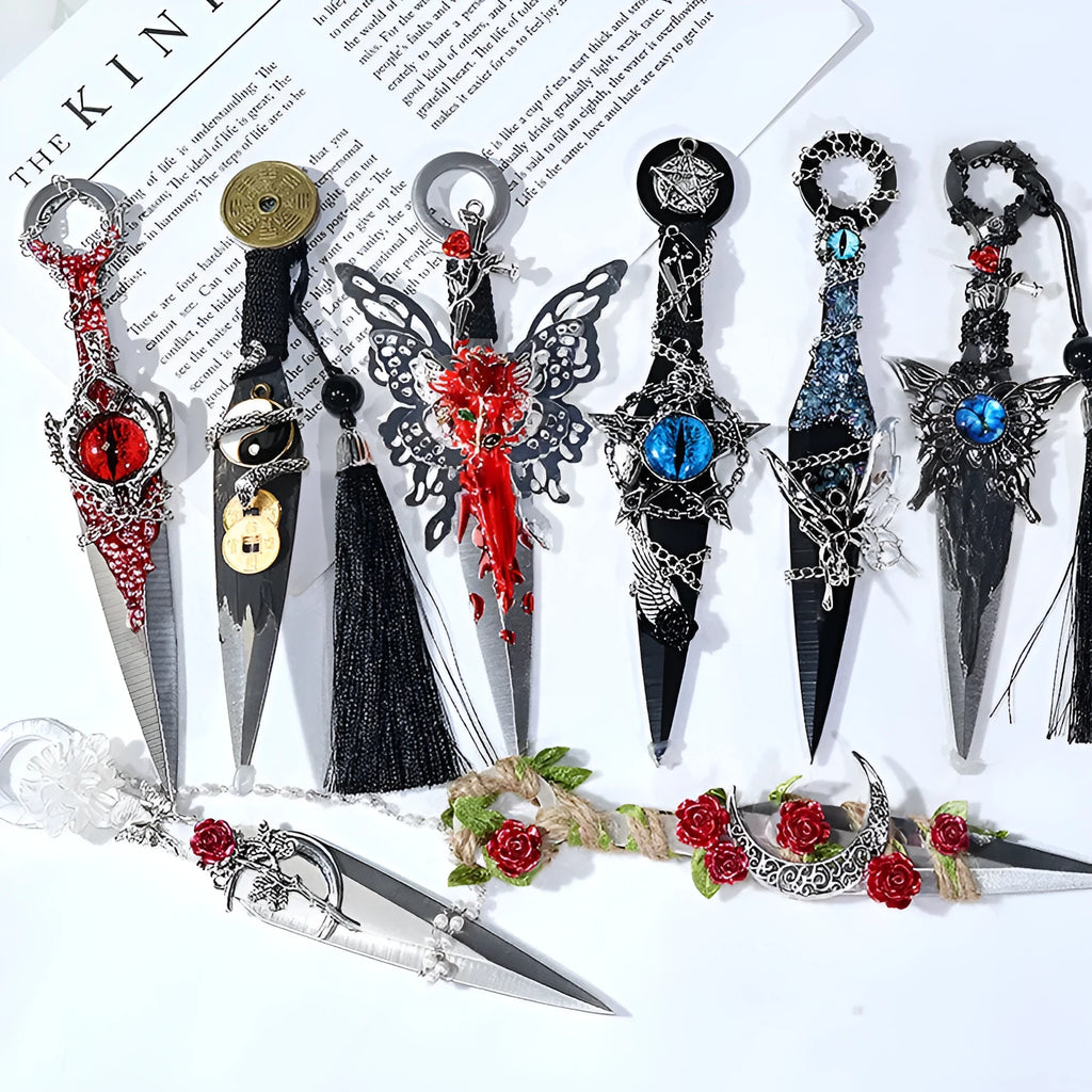 Bicai Bitter Darts handmade metal unpacking art knife in Aurora colour as DIY ornament accessory