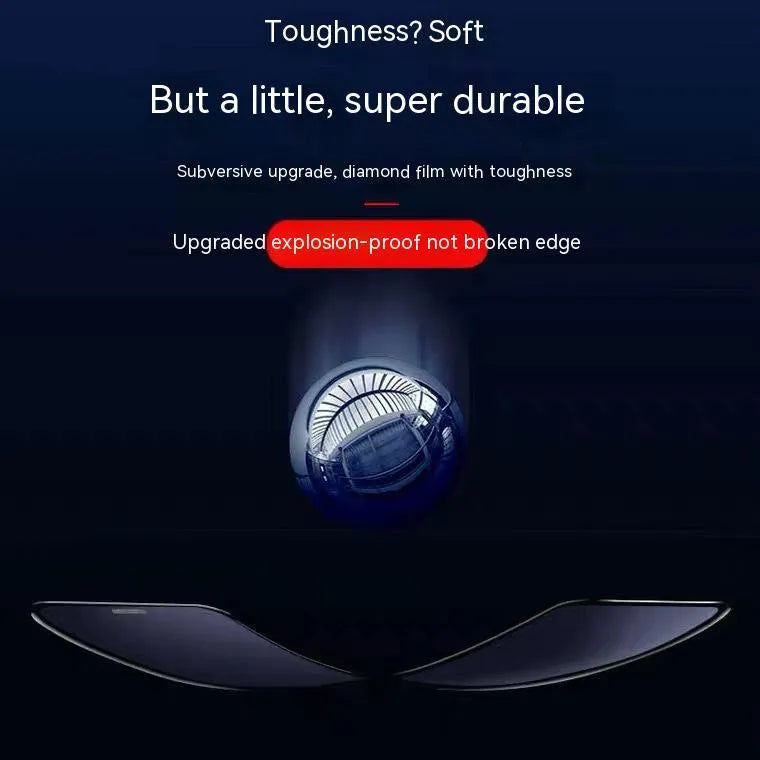 Full cover tempered glass screen protector for iPhone showing privacy, blue light, and dustproof variants.