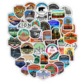 50 small matte National Park stickers in YT28 colour for stationery, cellphone, computer, and luggage use