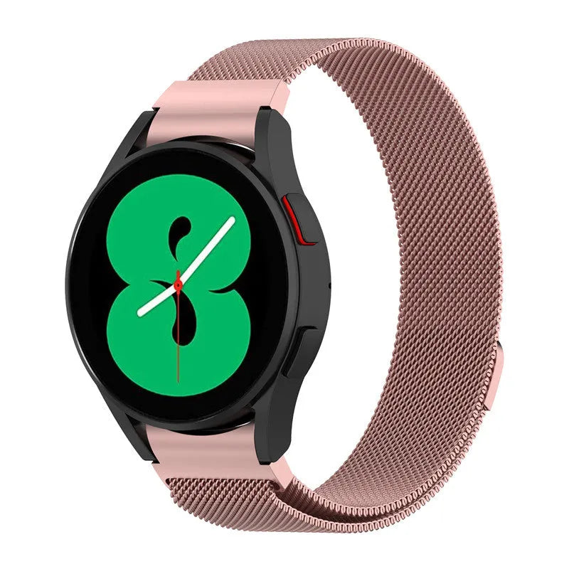 Magnetic Milan stainless steel watch strap for Samsung Watch4 in silver