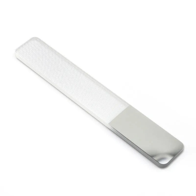 Nano glass nail file for physical nail polishing, transparent colour, size 9 x 1.3 x 0.2 cm