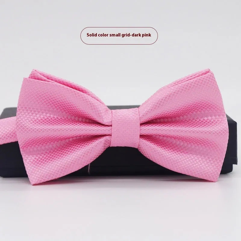 Solid colour flat head polyester bow tie for formal wear and weddings