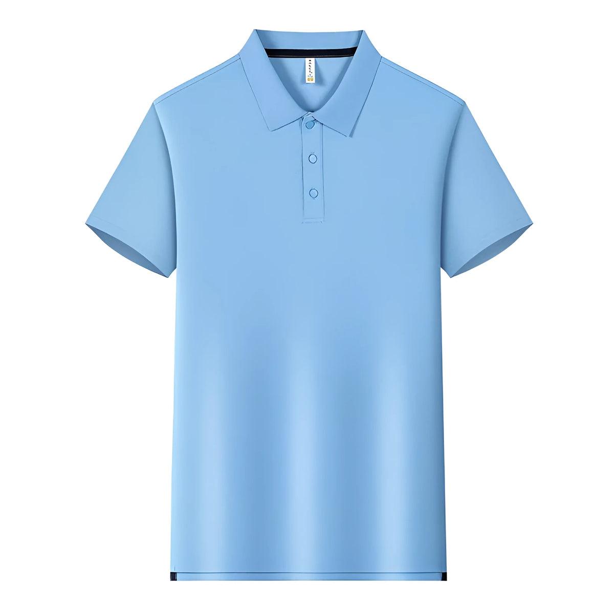 190g Tianshu cotton blend solid colour polo shirt in bean green with short sleeves and regular fit