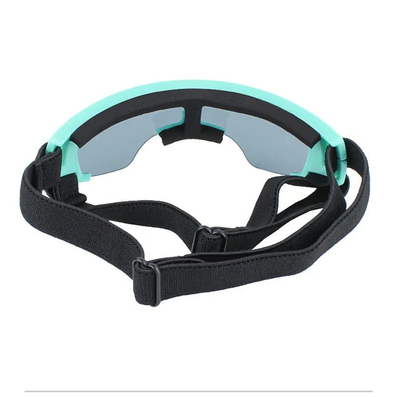 Dog sun-proof UV-proof goggles in black, blue, golden and pink with polycarbonate lenses and nylon ribbon strap