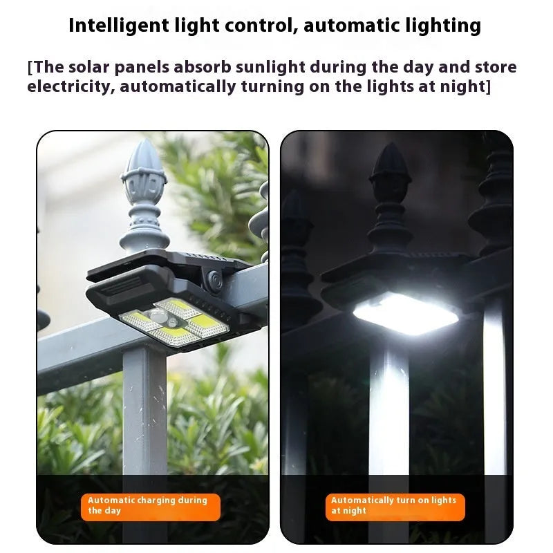 White intelligent induction clip lamp mounted on a wall with motion sensor and LED light visible.