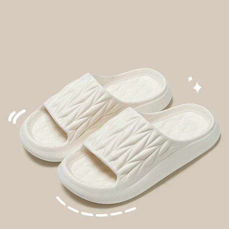 Leaf texture pattern EVA slippers with non-slip soles in multiple colour options
