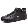 Men's khaki high top octopus shoes with a microfiber upper and non-slip rubber sole.