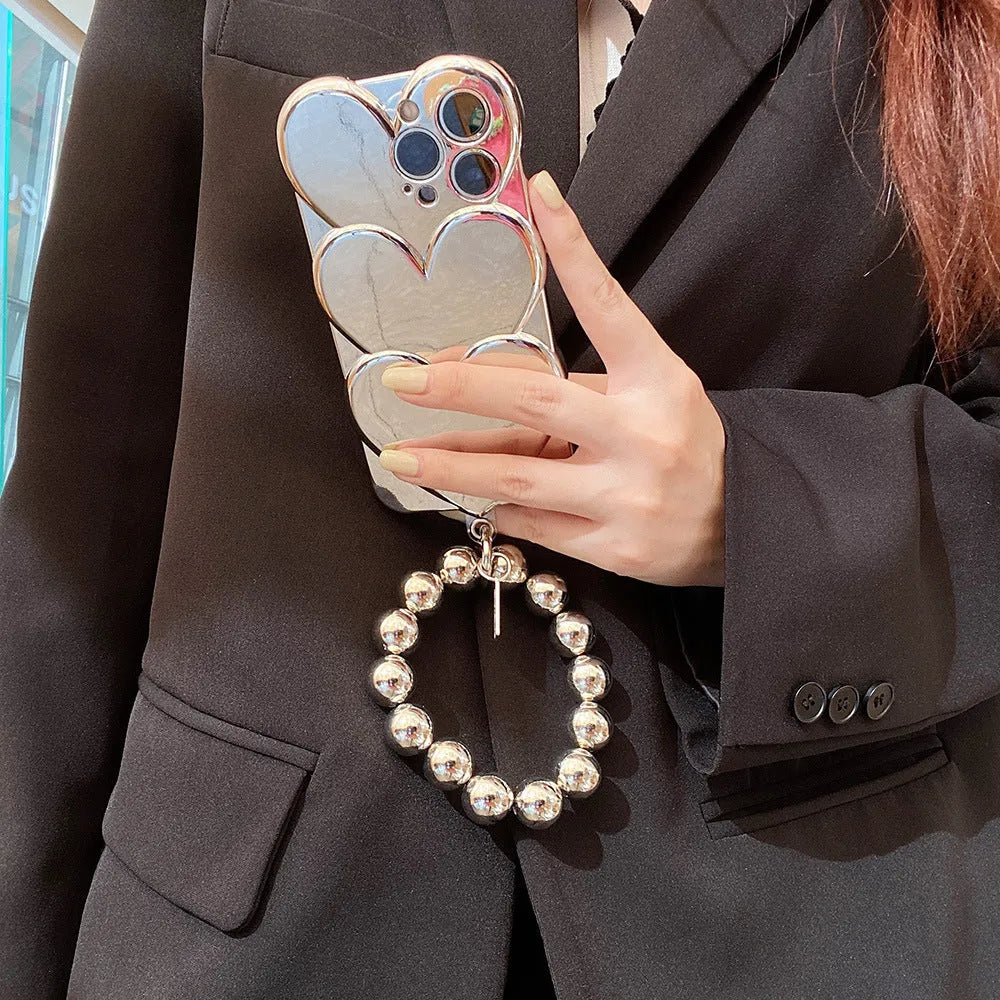 Electroplating love three-dimensional TPU phone case for iPhone, glossy solid colour back cover