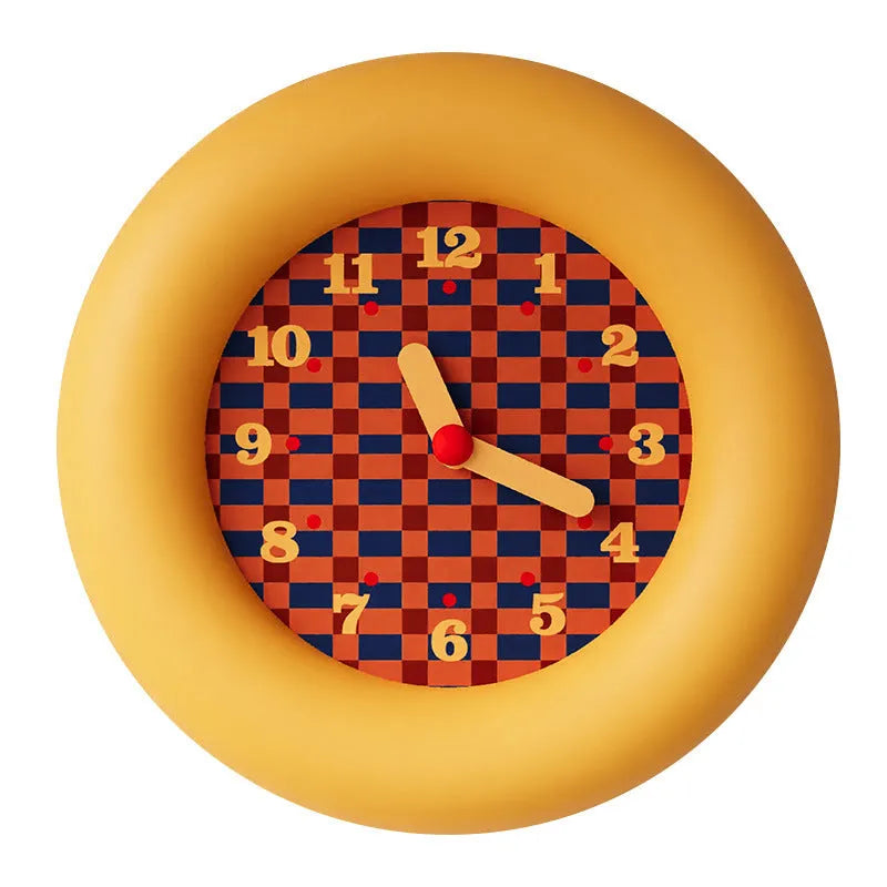 25cm Nordic wall clock with optional pendulum, greater than 15mm thick, YH6-4 fat circle design for living room or bedroom