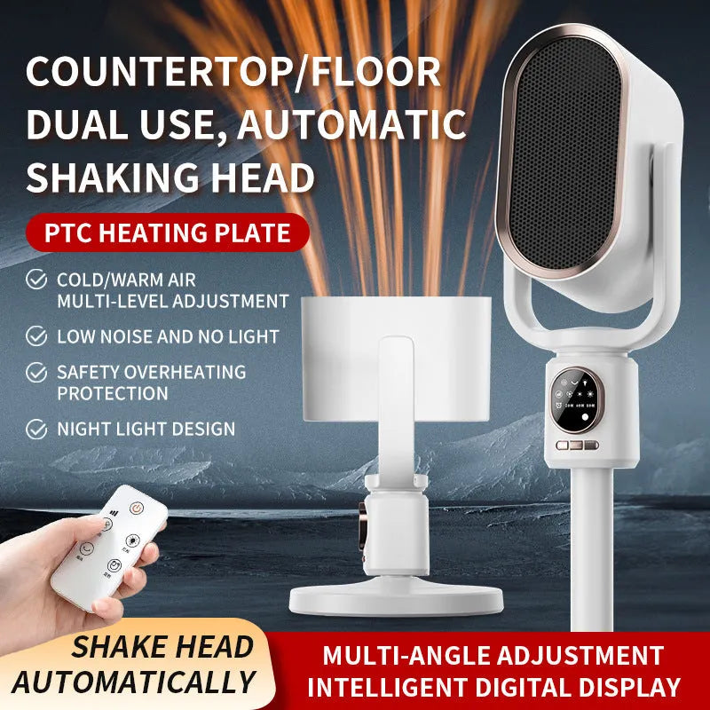 Desktop warm air blower heater with touch controls, 40x920mm size, colour N6, for whole house heating