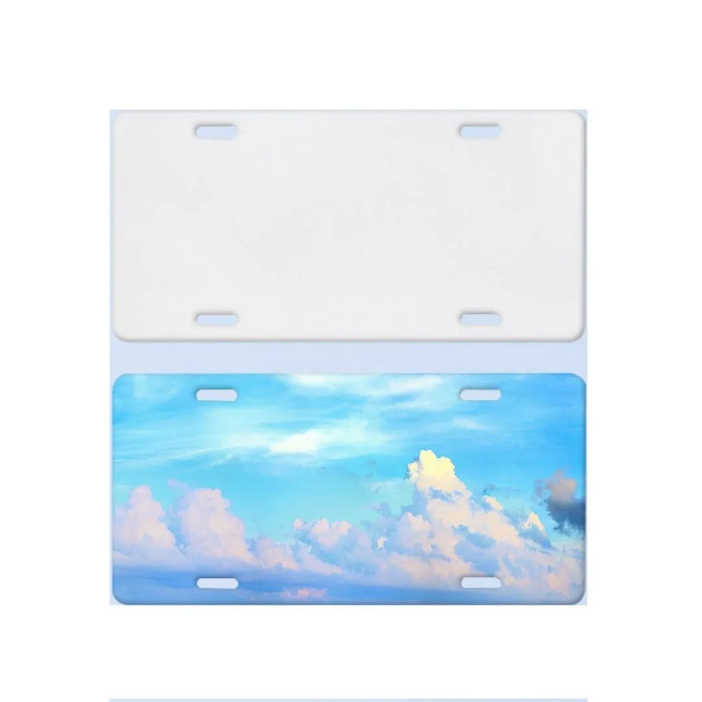 White aluminium license plate blank, 30.3cm x 15cm, available in 0.22mm to 1mm thickness