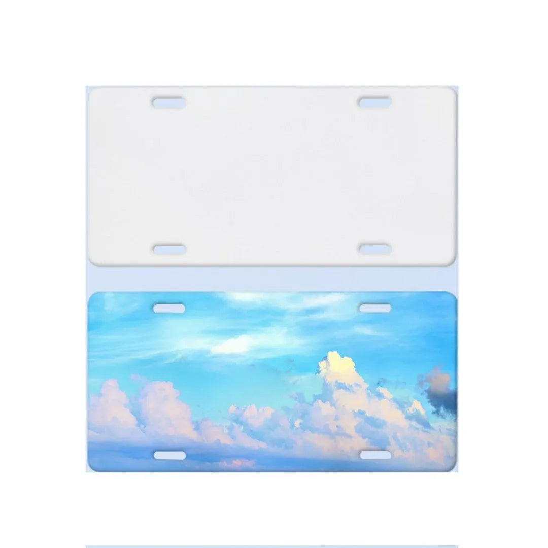 White aluminium license plate blank, 30.3cm x 15cm, available in 0.22mm to 1mm thickness