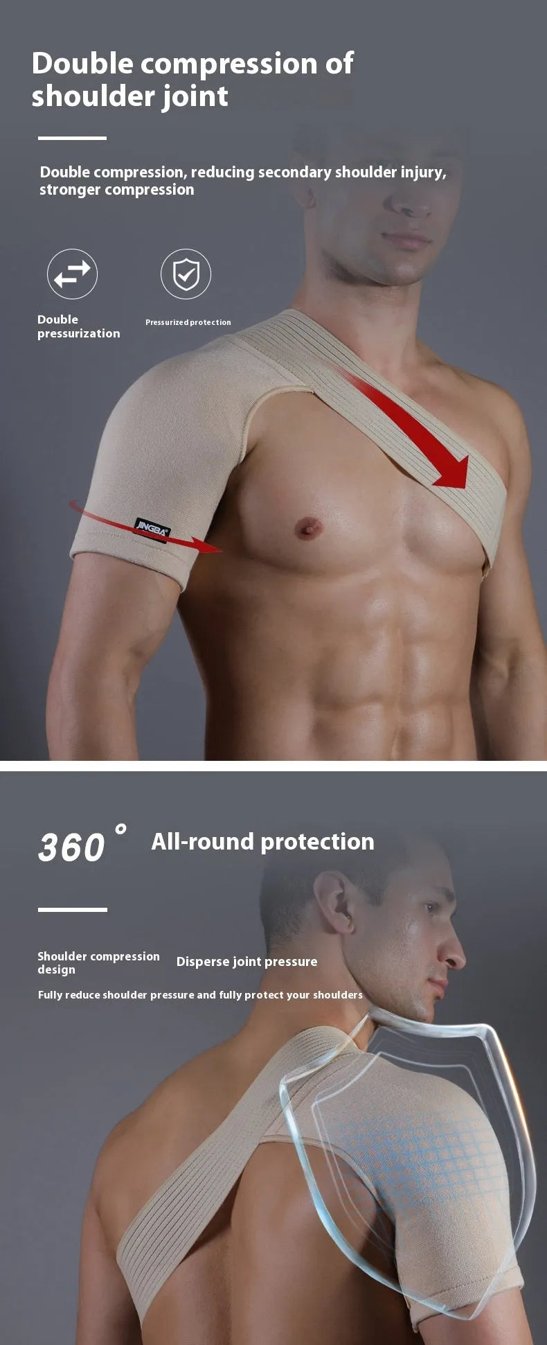 Adjustable one shoulder sports protective gear with breathable strap in skin colour