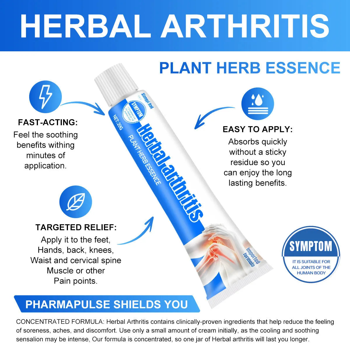 Joint Relief Care Cream 20g pot with mint leaf frankincense and Chinese Ilex ingredients
