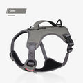 Reflective Oxford cloth pet harness in yellow with metal chain ring on white background