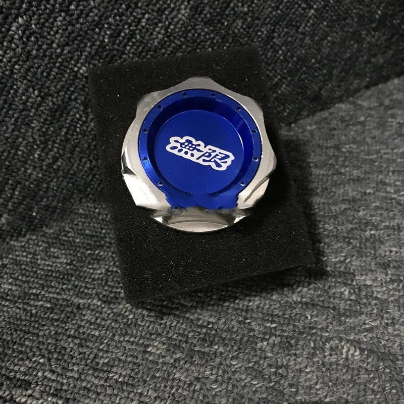 Aluminium alloy oil filter cap for Honda cars in red, blue, silver, black, purple, and gold colour options.