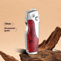 Metal folding lighter and pocket knife combo tool in zinc alloy with straight jet flame and folding blade