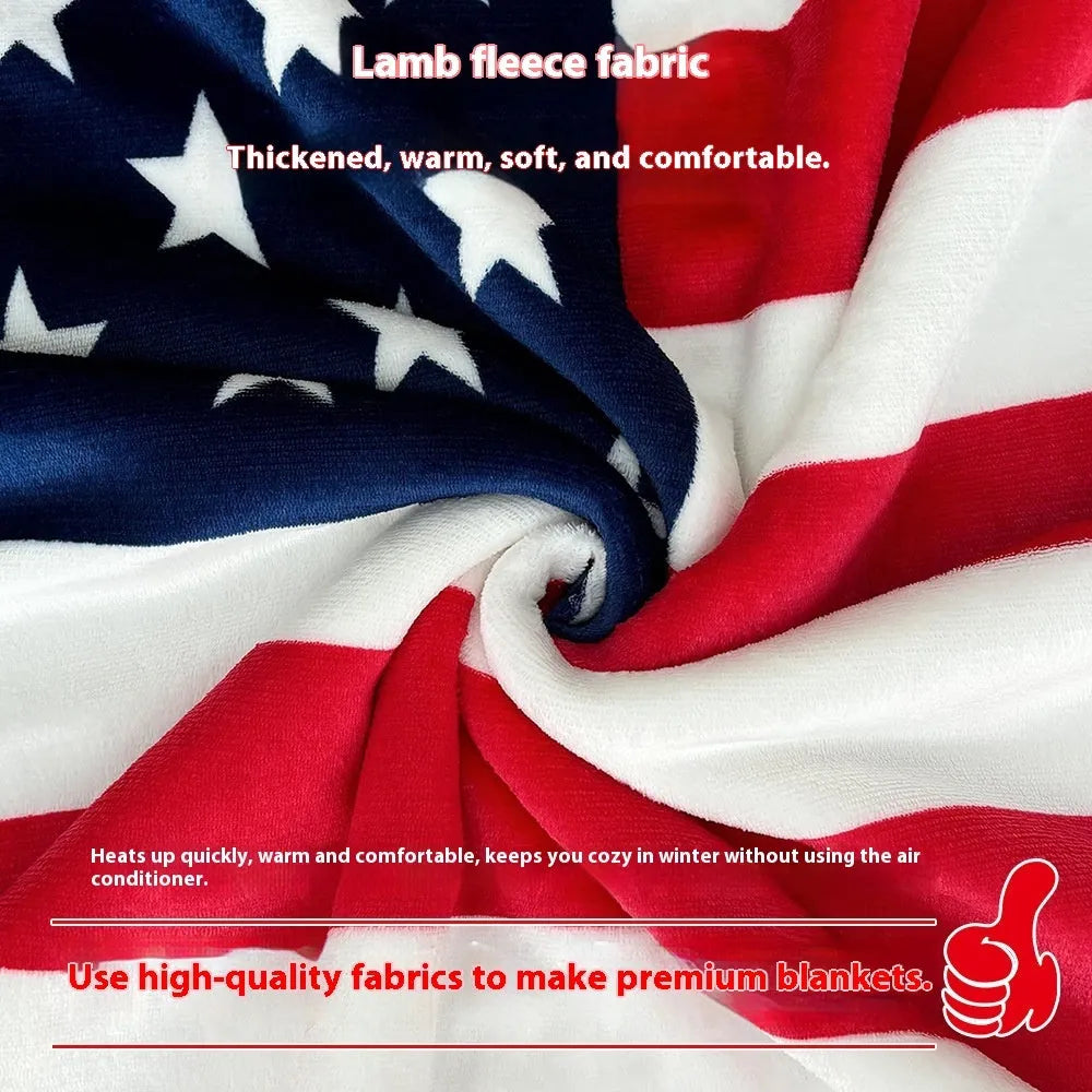 Striped lambswool polyester blanket in British style design for autumn and winter use