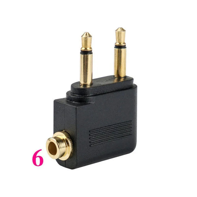 Black Bluetooth 5.4 audio adapter with a 3.5mm plug for wireless streaming to speakers and headphones.