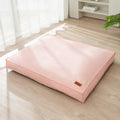 Waterproof dog bed mat in grey with removable washable cover, PP cotton padding, and non-slip bottom, size S to 2XL