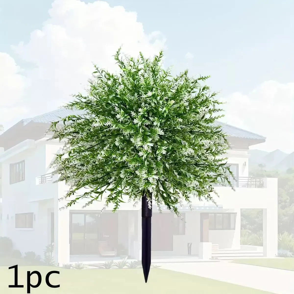 Plastic lavender stake decoration for garden outdoor court, available in red, white, and purple colours.