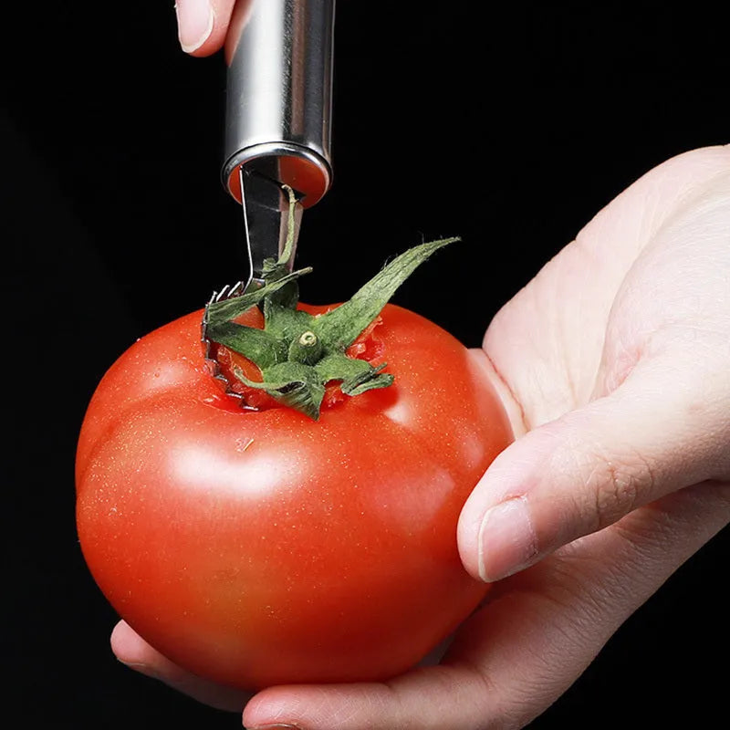 Stainless steel strawberry stem remover with modern minimalist style for removing strawberry pedicles