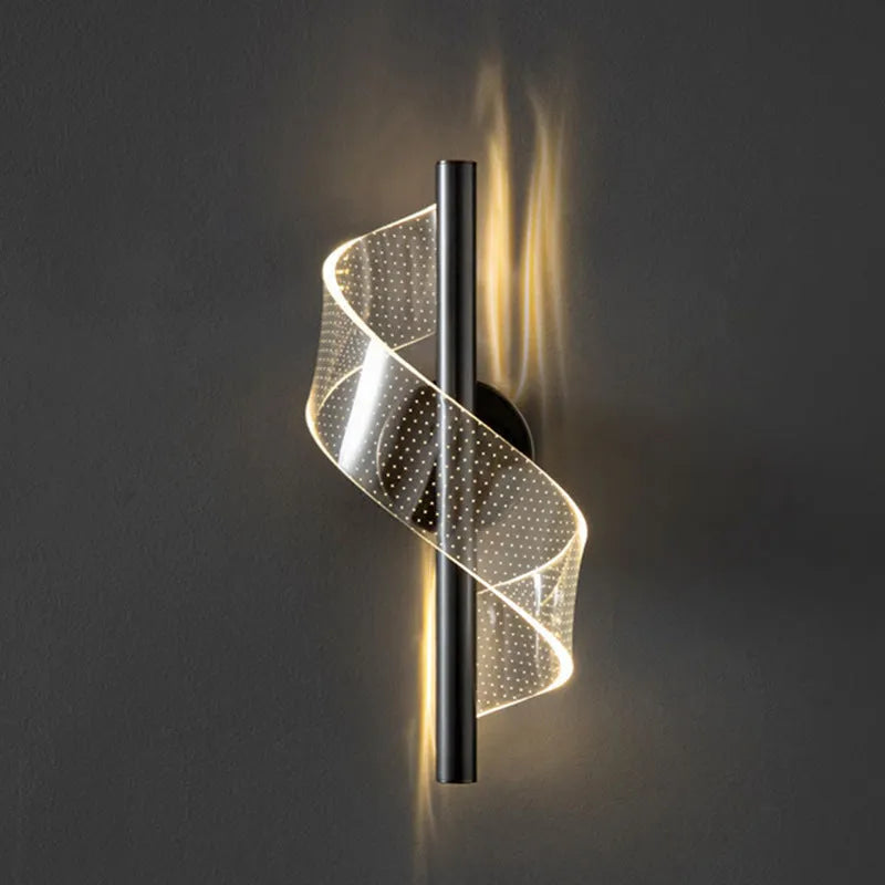 New Art corridor stair background wall lamp with acrylic shade, black finish, smart Tmall Genie compatible