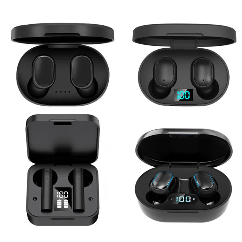 Bluetooth 5.0 TWS A6S earplug headset in black or white with 10 metre range and stereo sound
