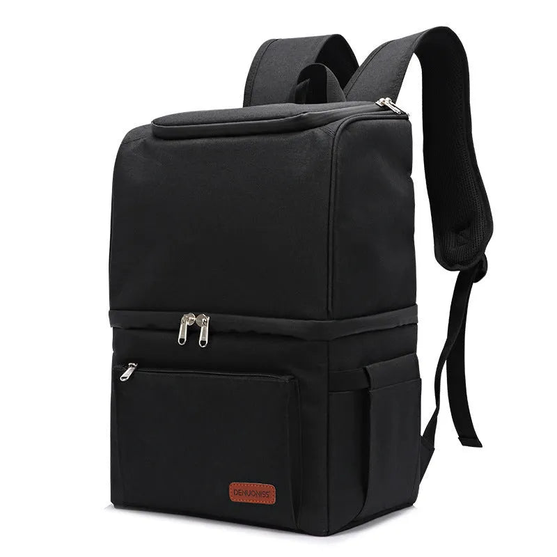 Blue insulated waterproof backpack with double layer cooling compartment and 22-litre capacity