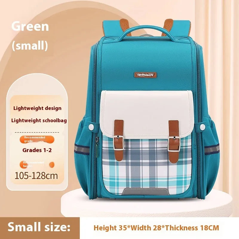 Student schoolbag in Oxford cloth with large capacity and lightweight design for grades 5-6
