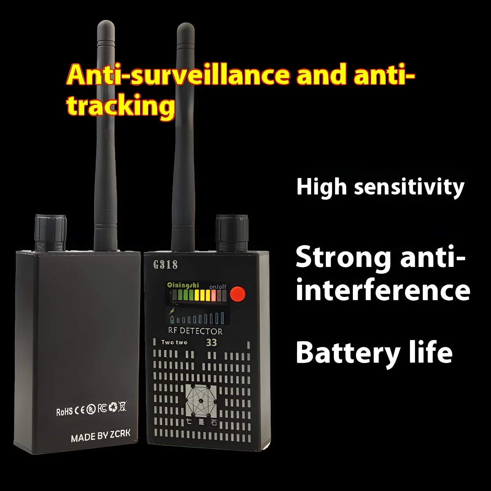 G318 Professional Signal Detector unit for anti-eavesdropping and anti-theft detection