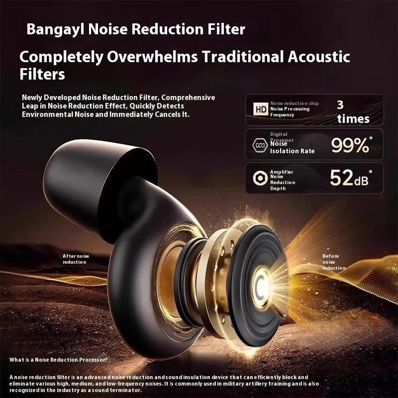 Set of noise reduction earplugs for sleep with storage bag in dark night black and creamy-white