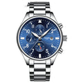 Automatic mechanical watch with steel belt, 40mm metal case, butterfly double button clasp