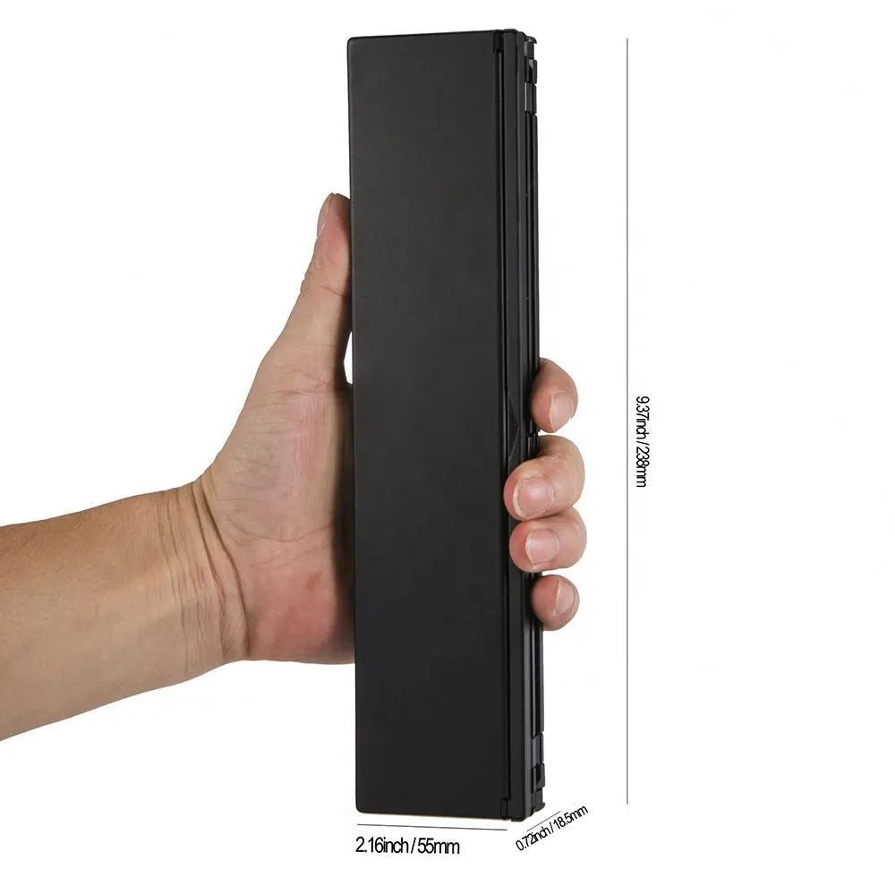 Black or white 5.8-inch folding Bluetooth keyboard with aluminium bottom cover for tablets