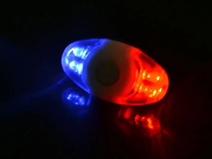 Red and blue LED tail light with four beads and adjustable mounting base