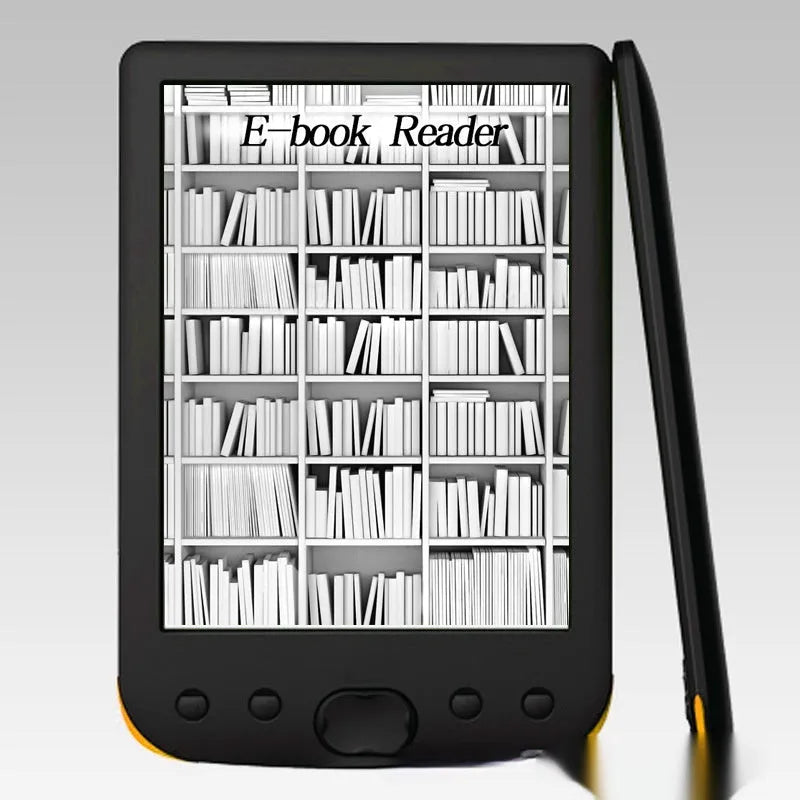 Black 6-inch E-ink screen e-book reader with configurable storage options