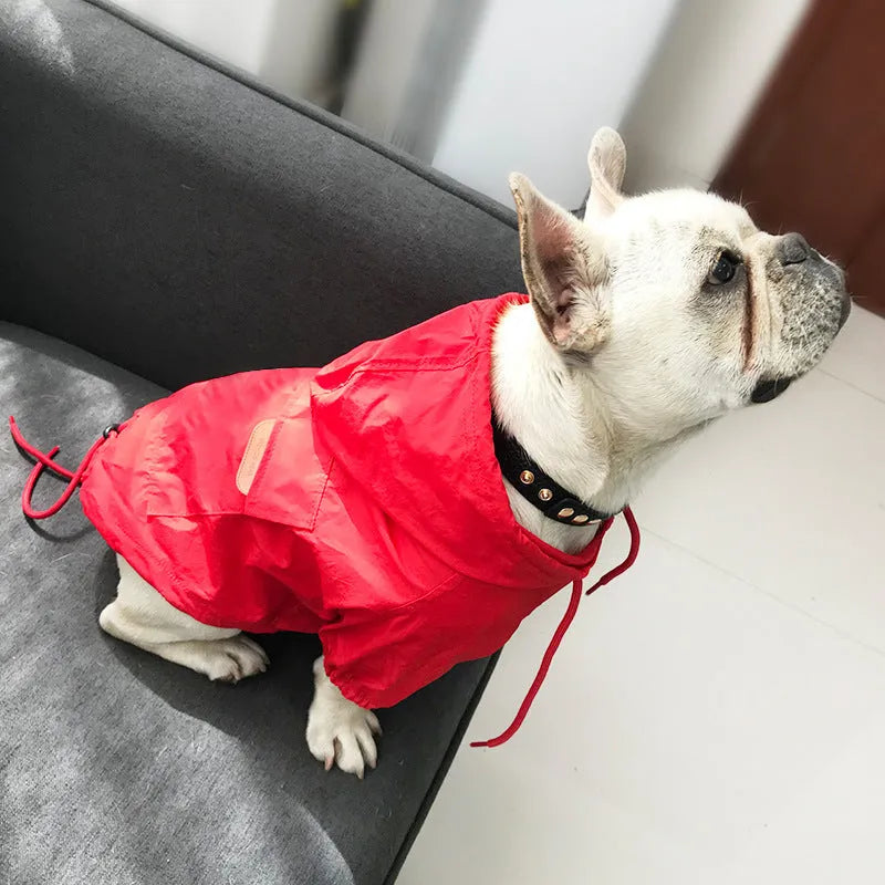 Black and red cotton sunscreen dog vests in sizes M to 4XL on white background